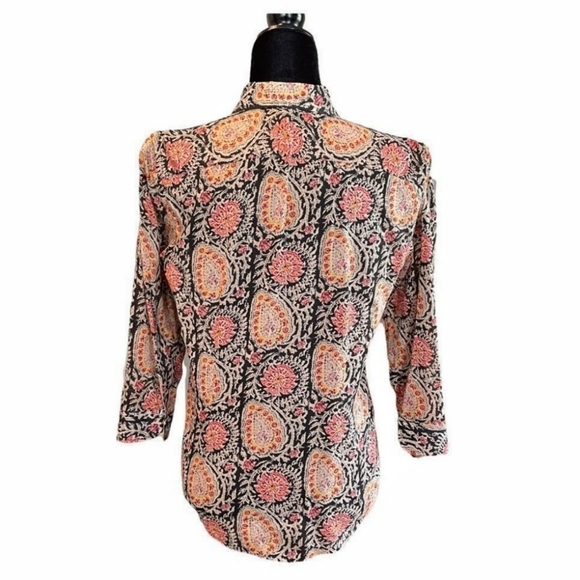 Ralph Lauren ~ Colorful Ruffled Print Blouse - Picture 5 of 11